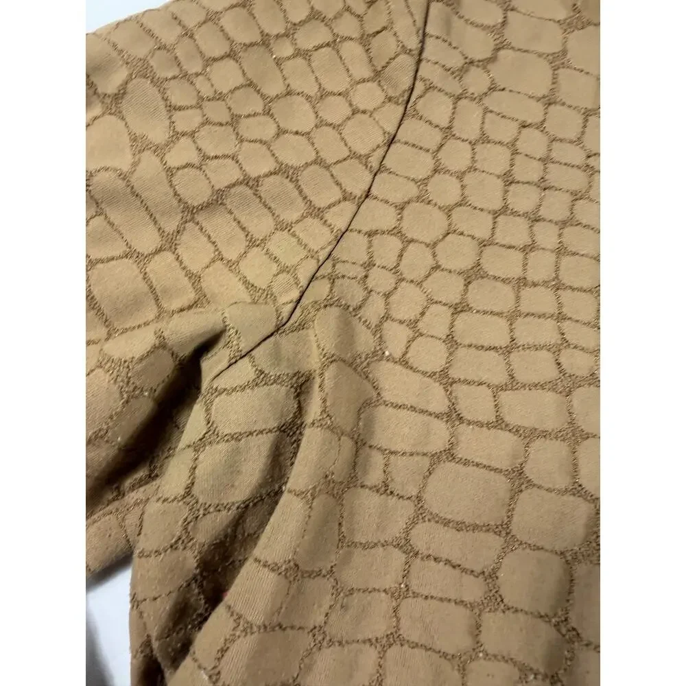 Talbots Petites Textured Crocodile Print Knit Top Size Medium